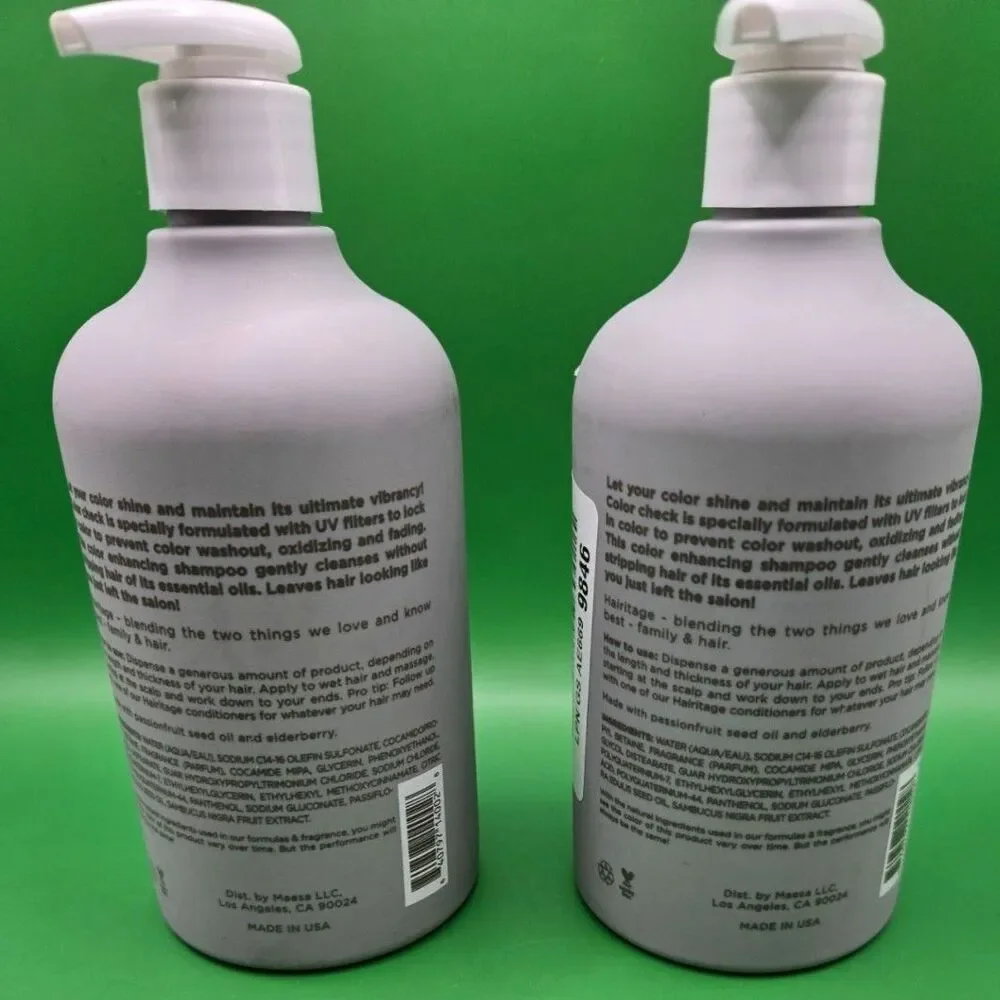 (QTY 2) Hairitage by Mindy McKnight Color Check Color Care Shampoo 13 oz